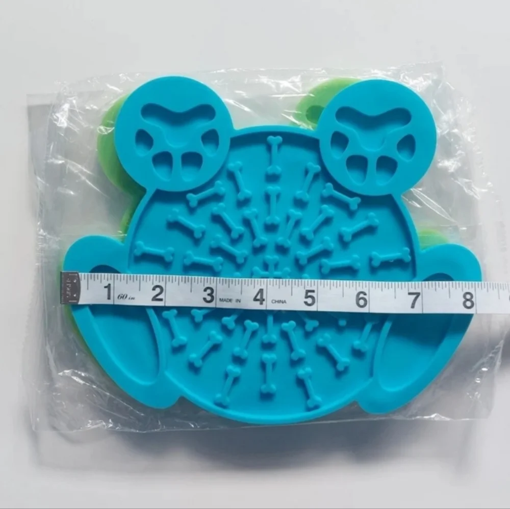 Dog Lick mat Fort anxiety Dog Lick pad feeder set two Green‎ blue